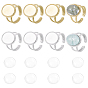DIY Oval Finger Rings Making Kit, Inclduing 304 Stainless Steel Open Cuff Ring Settings, Glass Cabochons