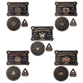 3шт 3 стили деревянная маятниковая доска, биолокация гадальная доска, для колдовства принадлежности для викканского алтаря, плоско-круглые, солнце, звезда