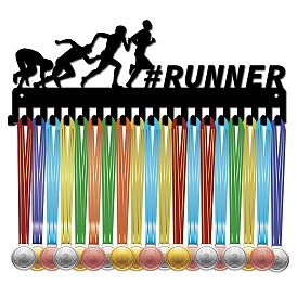 Рамка для железных медалей, 20 крючки для вешалок для медалей, с винтами, чёрные