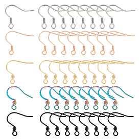 100Pcs 5 Style 304 Stainless Steel Earring Hooks, Ear Wire