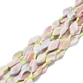 Agate à bandes naturelles / brins de perles d'agate à rayures, teints et chauffée, losange