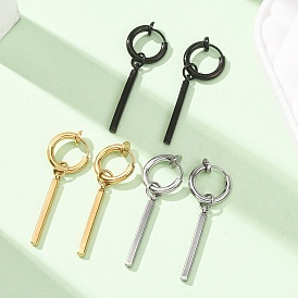 Boucles d'oreilles pendantes créoles en acier inoxydable pour femmes, coller, 201 avec tige en acier inoxydable