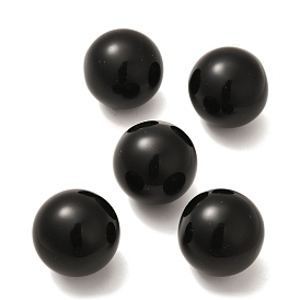 Натуральные черные обсидиановые бусины-сферы, круглый шар, нет отверстий / незавершенного