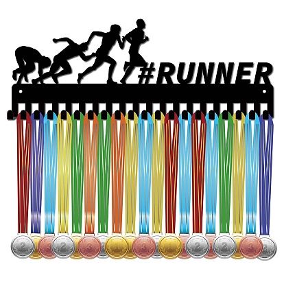 Рамка для железных медалей, 20 крючки для вешалок для медалей, с винтами, чёрные