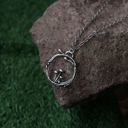 Mushroon Theme Zinc Alloy Pendant Necklaces