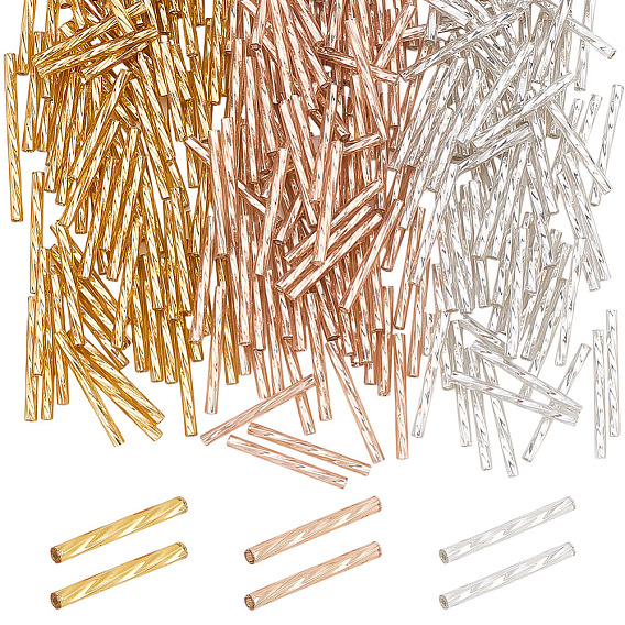 600шт 3 цвета непрозрачные стеклянные витые бусины стеклярус, круглое отверстие