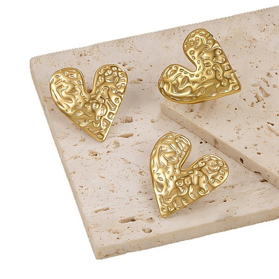 304 Stainless Steel Cuff Open Rings for Women, Heart