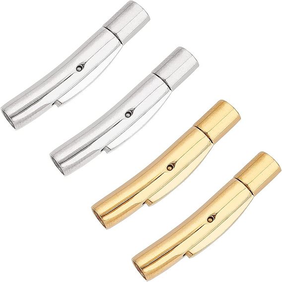 4наборы 2 колонка цветов 304 застежки для ожерелий из нержавеющей стали, ионное покрытие (ip)