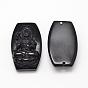 Natural Obsidian Cameo Links Connectors, Buddhist Jewelry, Buddha, 34~36x20~22x9~11mm, Hole: 1.5~2mm
