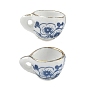 Handmade Porcelain Pendants, Blue and White Porcelain, Cup Shape Charms