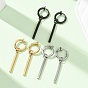 201 Stainless Steel Hoop Dangle Earrings for Women, Stick, with 304 Stainless Steel Pin