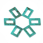 Acrylic Linking Rings, Imitation Gemstone Style, Rectangle
