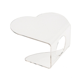 Heart Transparent Acrylic Finger Ring Color Palette, Makeup Cream Foundation Mixing Plate, Cosmetic Nail Art Tool