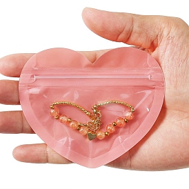 Heart Shaped PVC Zip Lock Bags, with Clear Visible Window, for Jewelry