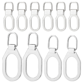 BENECREAT 24Pcs 3 Size Alloy Replacement Zipper Pull Tabs, for Suitcase, Bag, Oval
