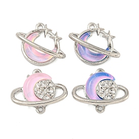 Alloy & Resin Pendants, Platinum, Planet Charms with Star