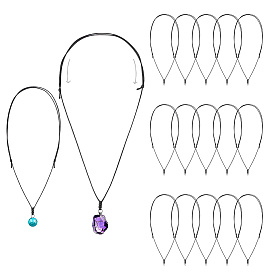 20изготовление ожерелий из вощеного шнура, регулируемых по размеру, с металлическими кольцами для прыжков, для подвески, платина