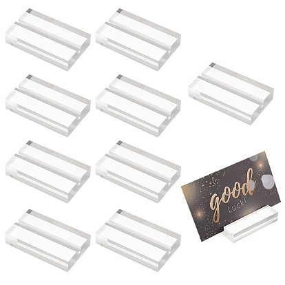 10Pcs Rectangle Acrylic Name Card Holder, Business Card Holder