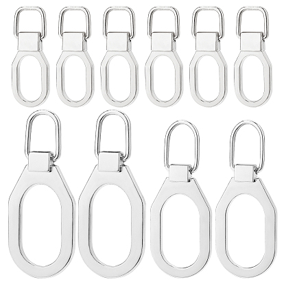 24Pcs 3 Size Alloy Replacement Zipper Pull Tabs, for Suitcase, Bag, Oval