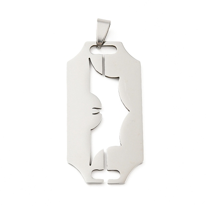 Pendentifs en acier inoxydable, creux, lame