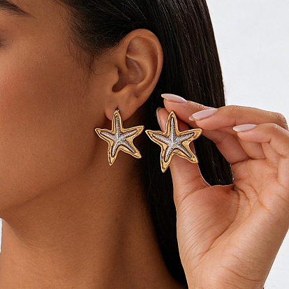 Boucles d'oreilles en alliage pour femmes, étoiles de mer
