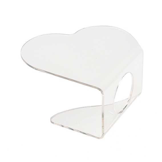 Heart Transparent Acrylic Finger Ring Color Palette, Makeup Cream Foundation Mixing Plate, Cosmetic Nail Art Tool