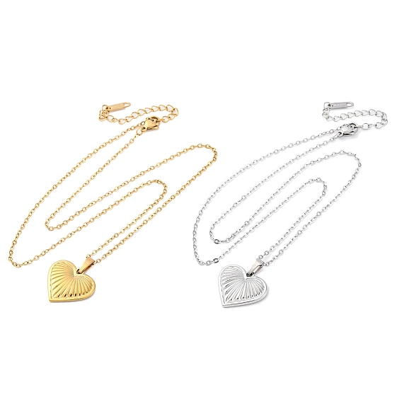 Сердце 304 из нержавеющей стали кулон ожерелья, ионное покрытие (ip)