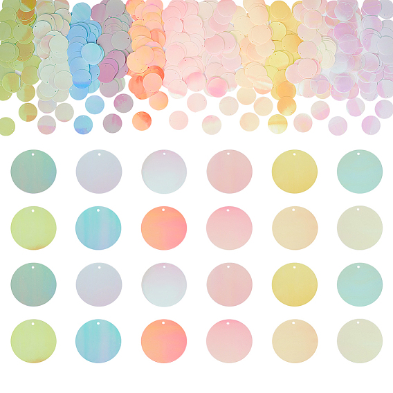 12 сумки 12 цвета ab цветные подвески из ПВХ с пайетками/блестками, плоско-круглые