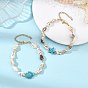 2 Браслеты из натуральных морских ракушек и синтетических бирюзовых бусин для женщин, морская звезда, морская черепаха и форма панциря