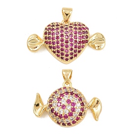 Латунные микро проложить кубического циркония подвески, конфетная тематика, долговечный, стойки покрытие, без свинца и без кадмия, реальный 18 k позолоченный