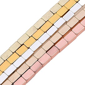 Electroplated Synthetic Non-magnetic Hematite Beads Strands, Nickel Free & Lead Free, Cuboid