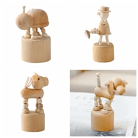 Unfinished Wood Display Decorations, Aniaml/Human Figurine, for Home Decoration