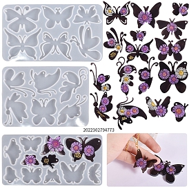 Pendant Silhouette Silicone Molds, Resin Casting Molds, For UV Resin, Epoxy Resin Craft Making, Butterfly