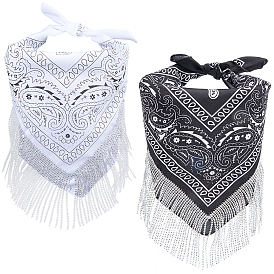 2 шт. 2 цвета универсальная бандана для езды на велосипеде для женщин, хлопковый платок, поясной шарф, волшебная повязка на голову с пластиковой фурнитурой