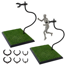 Verstellbarer Kunststoff-Displayhalter für Actionfiguren, für Puppenmodellspielzeug-Ständerzubehör, Rechteck