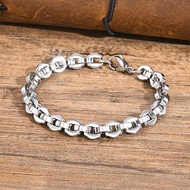 Stainless Steel Cable Chain Bracelets for Men, with Lobster Claw Clasps