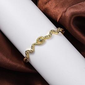 Браслеты с подвесками из латуни с микропаве из кубического циркония, без свинца и без кадмия, змея