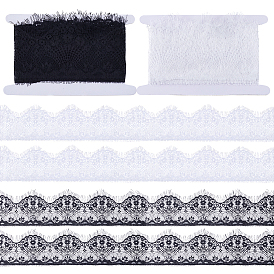 6m 2 цвета chinlon ресницы кружевные ленты, Кружевная лента с волнистым краем для аксессуаров одежды