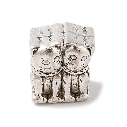 Tibetan Style Alloy European Beads, Large Hole Beads, Lead Free & Cadmium Free, Tiger