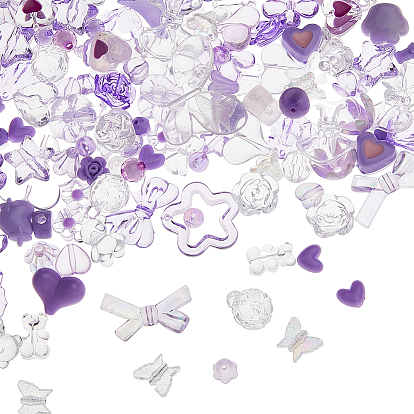 Акриловые бусины, со смолевыми бусинами, разнообразные