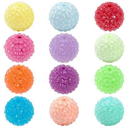 24 шт 12 цвета крупные смоляные стразы шарики-бусины в виде жевательной резинки, круглые