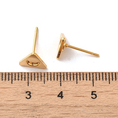 Triangle 304 Stainless Steel Studs Earrings, with 201 Stainless Steel Findings