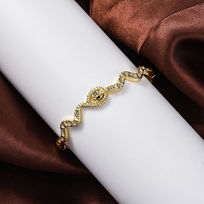 Браслеты с подвесками из латуни с микропаве из кубического циркония, без свинца и без кадмия, змея