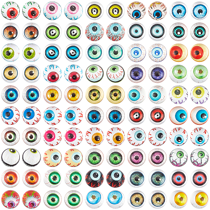 100 стеклянные кабошоны шт., плоские круглые с глаз