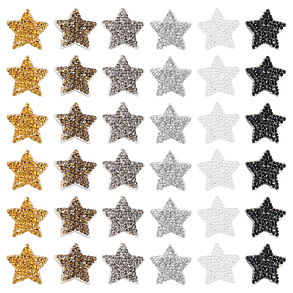 36шт 6 цвета звезды исправление горный хрусталь, смолы стразами, аксессуары для костюма, швейные украшения