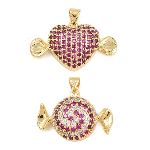 Латунные микро проложить кубического циркония подвески, конфетная тематика, долговечный, стойки покрытие, без свинца и без кадмия, реальный 18 k позолоченный