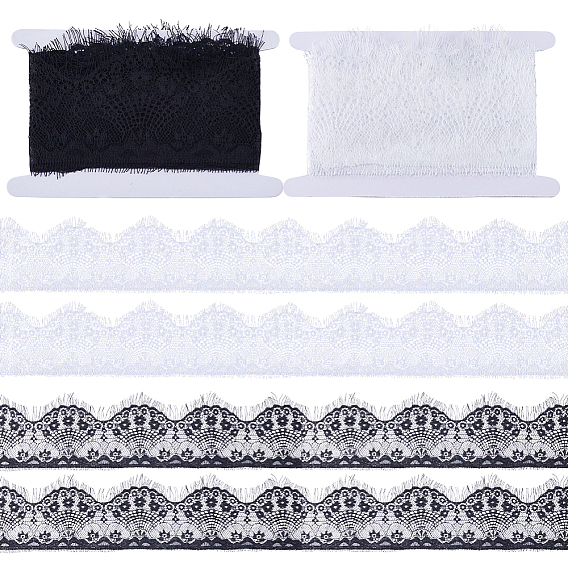 6m 2 цвета chinlon ресницы кружевные ленты, Кружевная лента с волнистым краем для аксессуаров одежды