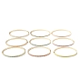 Brass Enamel Hinged Bangle for Women Men, Real 18K Gold Plated