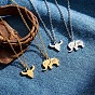 304 Colliers pendentifs animaux en acier inoxydable pour hommes