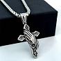 Греческий ретро-стиль 304 ожерелье из нержавеющей стали с крестом и молитвенной рукой для мужчин